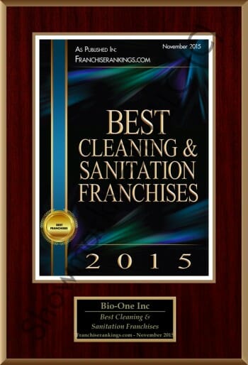Bio-One of Eugene decontamination and biohazard cleaning team award